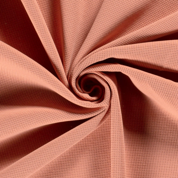 Knitted Waffle fabric Unicolour Coral
