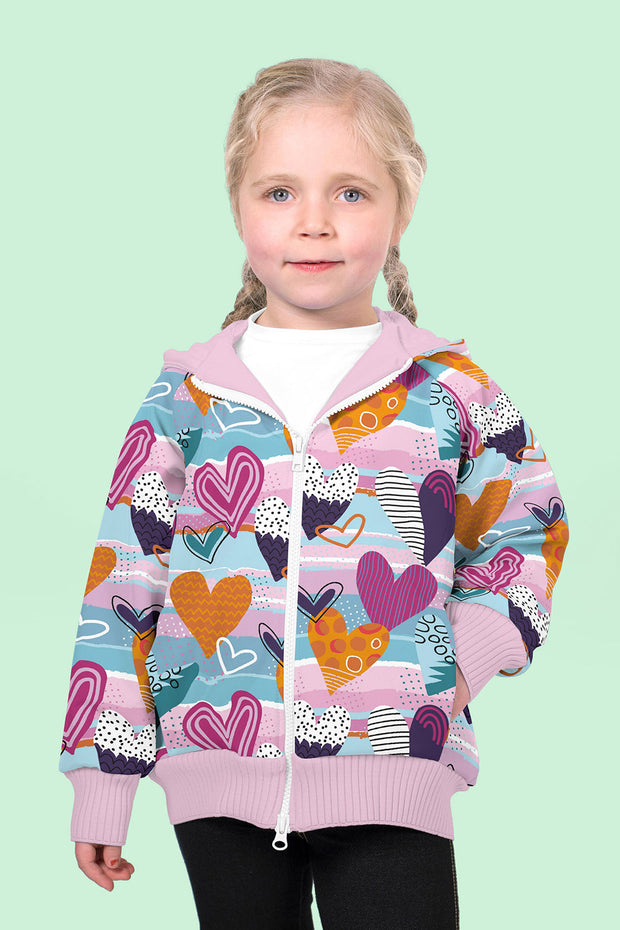 Softshell fabric Hearts Baby Blue