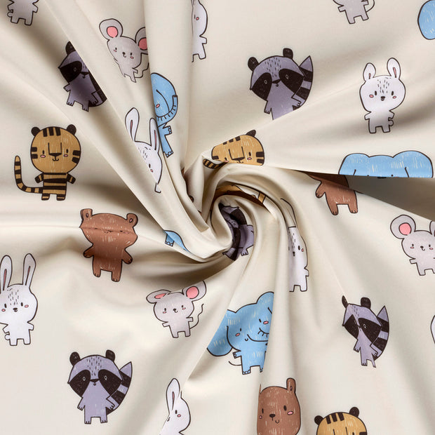 Softshell fabric Beige digital printed 