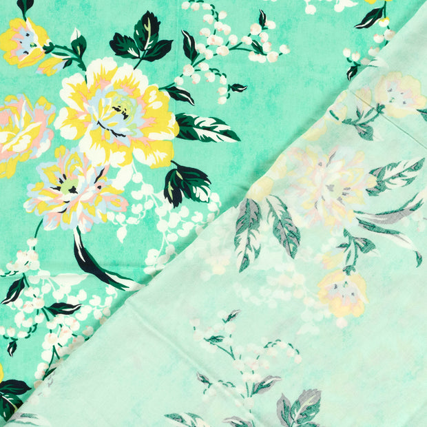 Bamboo Poplin fabric Flowers printed 