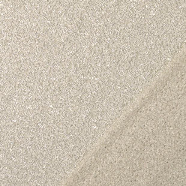 Maille tissu Blanc Paillettes 