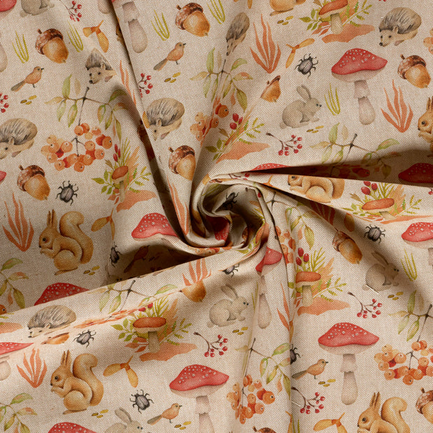 Aspect Lin tissu Beige imprimé numérique 