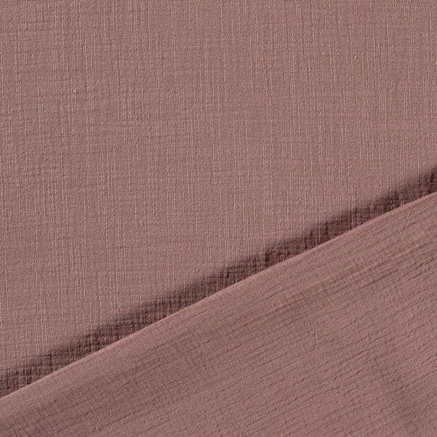 double gaze tissu Mauve slub 