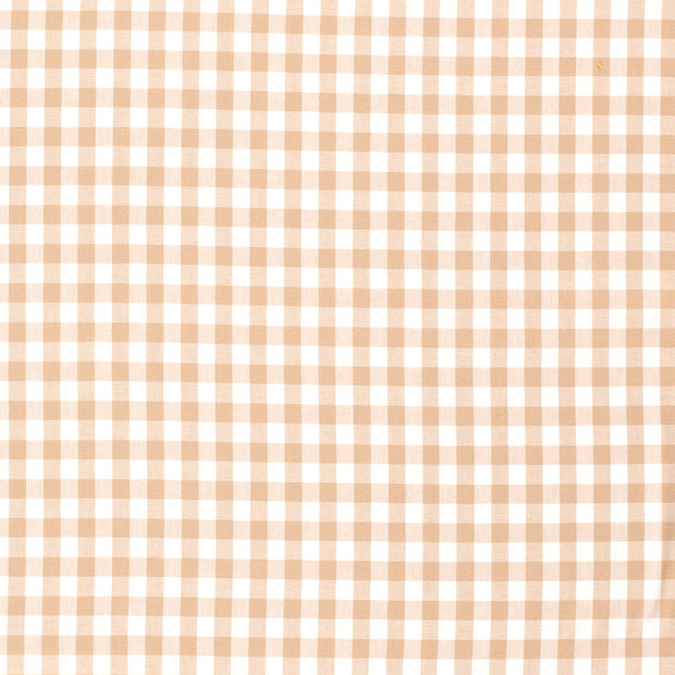 Popeline de Coton tissu Carreaux Camel