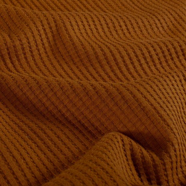 Knitted Waffle fabric Unicolour Caramel