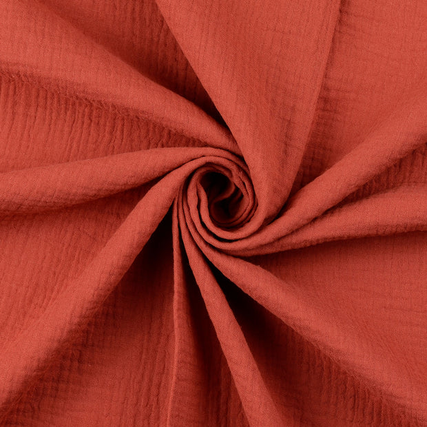 double gaze tissu Bois Rouge mat 