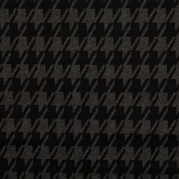 Jacquard Jersey fabrik Pied-de-poule Schwarz