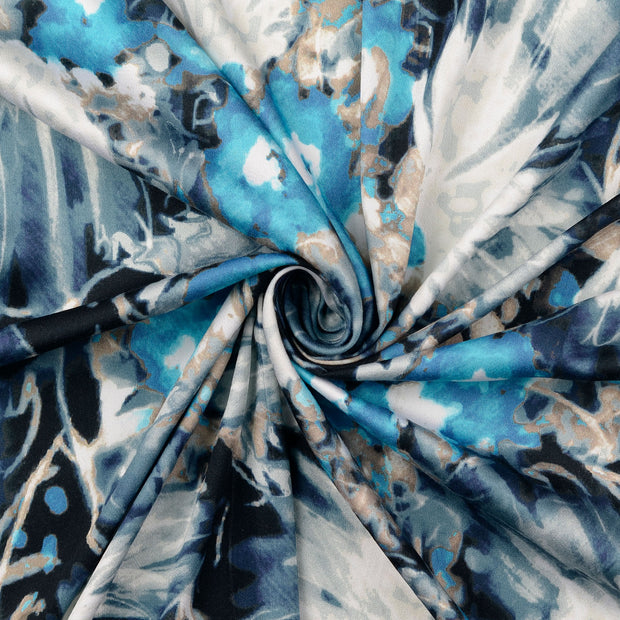 Viscose Satin tissu Bleu bébé 