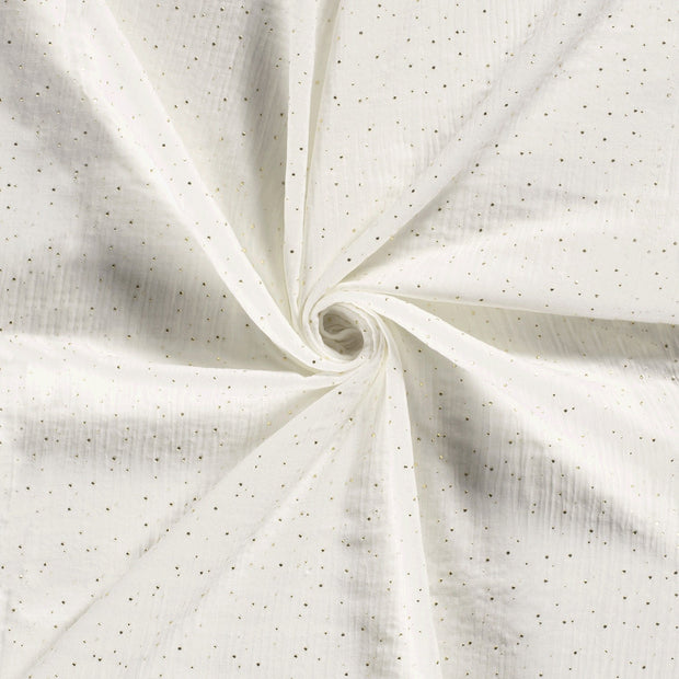 Muslin fabric Off White dew drops 