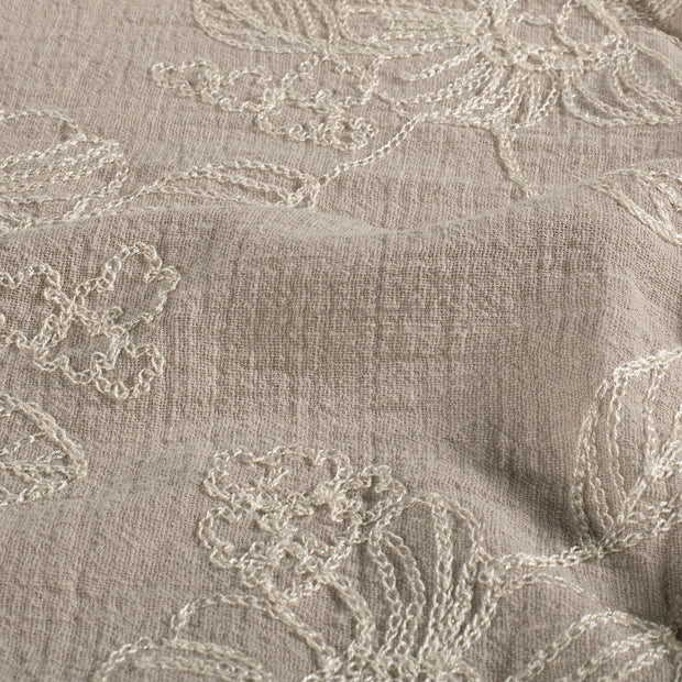 CO Popeline fabrik Blumen Taupe