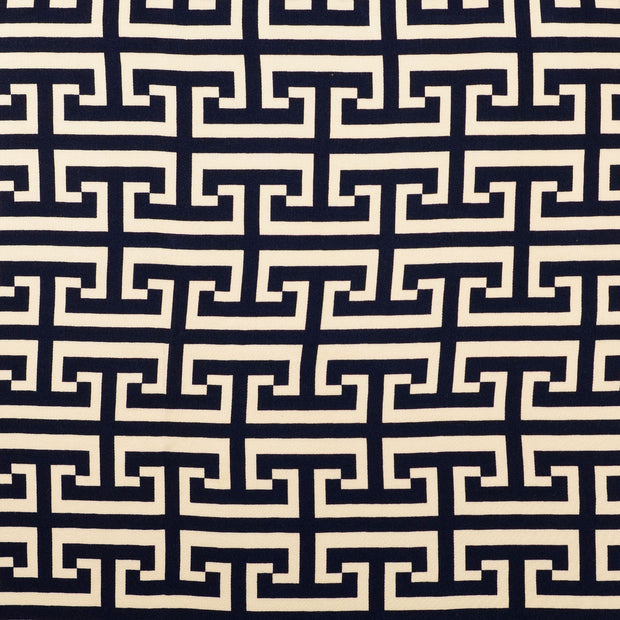 Viscose Satin tissu motifs géométriques Bleu Marine