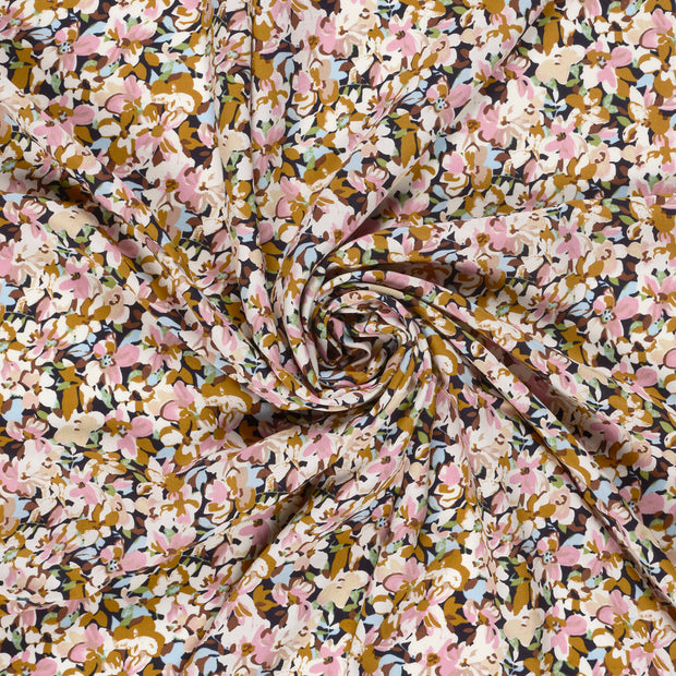 Viscose Poplin fabric Oker printed 