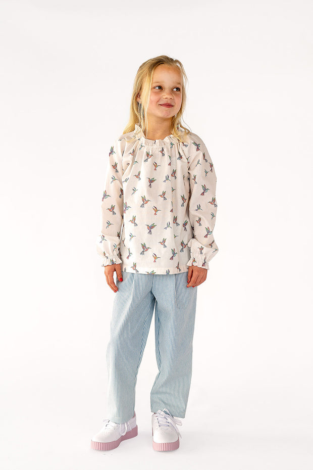 Denim fabric Stripes Light Blue
