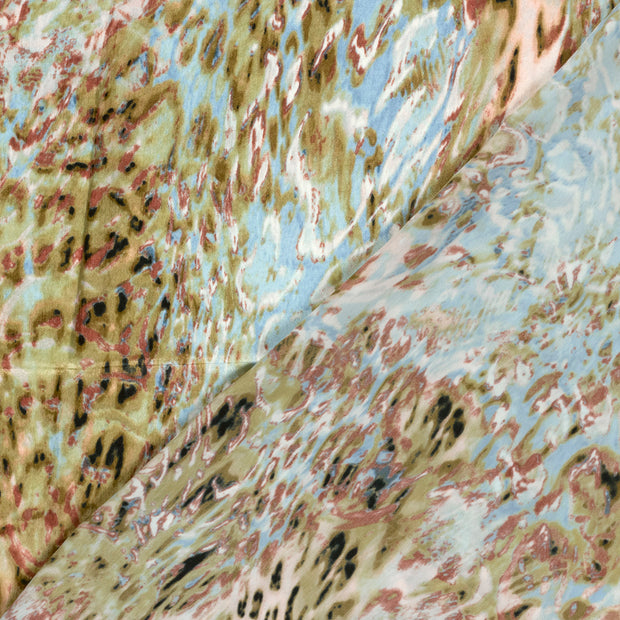 Satin Velvet fabric Abstract printed 