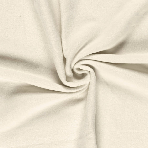 Cotton Fleece fabric Ivory brushed 