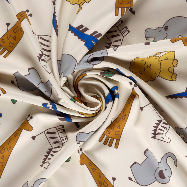 Softshell fabric Beige digital printed 