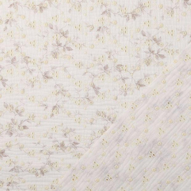 Cotton Poplin fabric embroidered 