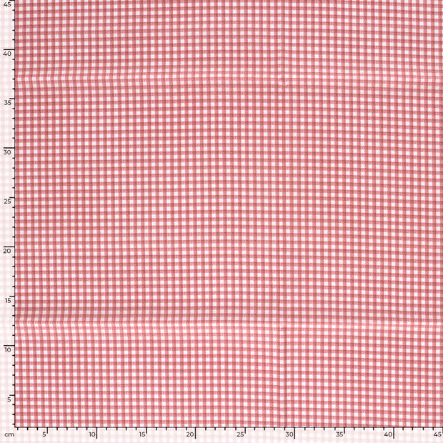 Cretonne tissu Carreaux Rose