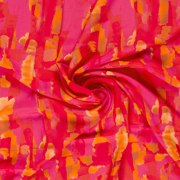 Viscose Poplin fabrik Rosa bedruckt 