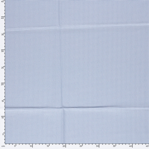 Cretonne tissu Carreaux Bleu clair