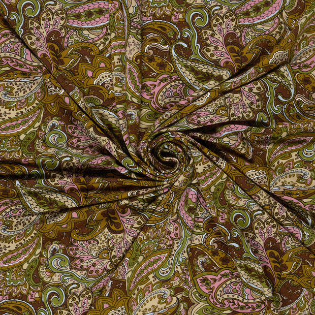 Viscose Vortex Jersey tissu Vert imprimé 