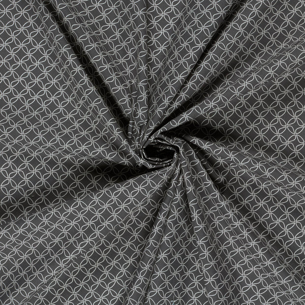 Cotton Poplin fabric Dark Grey digital printed 