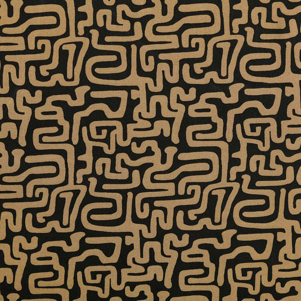 Viscose Poplin fabrik Geometrisch Schwarz