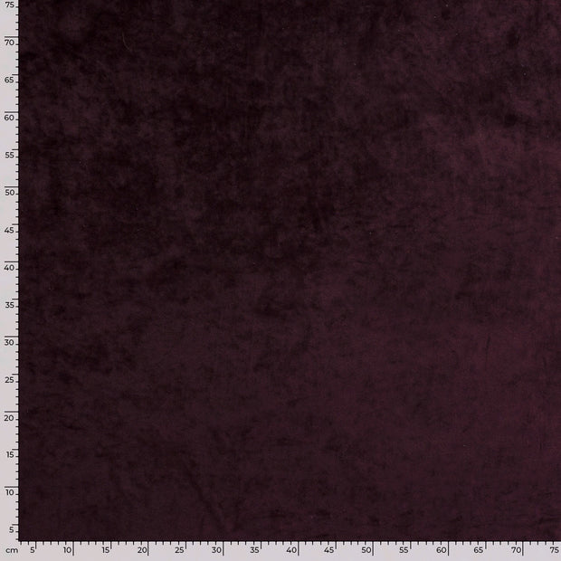 Velours tissu Unicolore Bordeaux