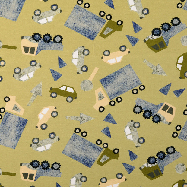 Jersey fabric Cars Bronze