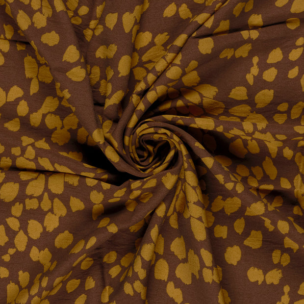 Viscose Nylon Crepe tissu Ocre imprimé 