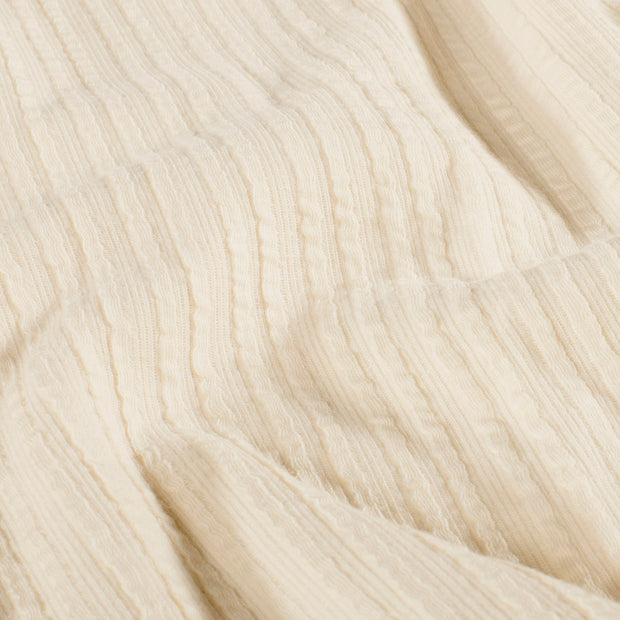 Rib Jacquard fabric Unicolour Ivory