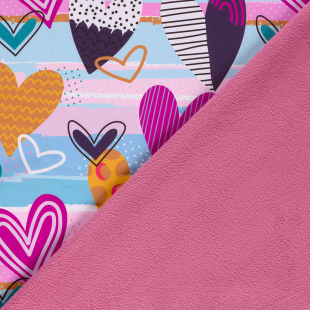 Softshell fabric Hearts digital printed 