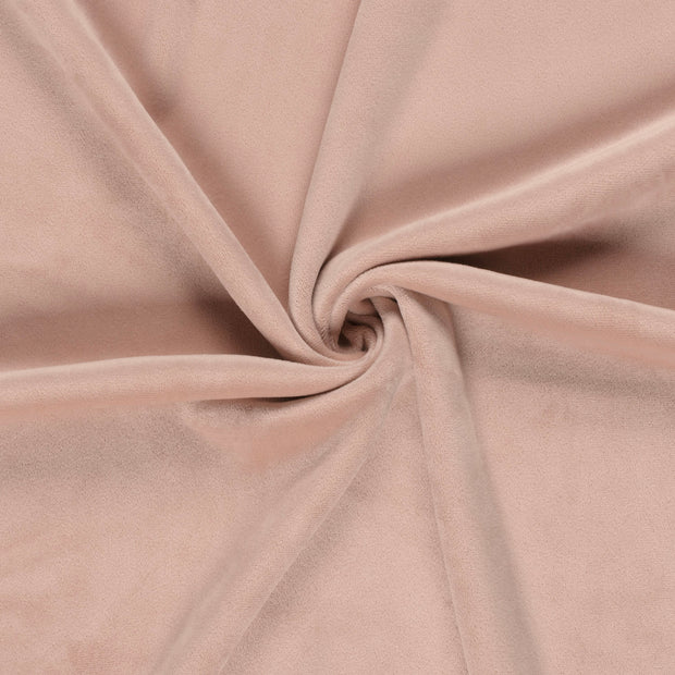 Velours tissu Vieux rose brossé 