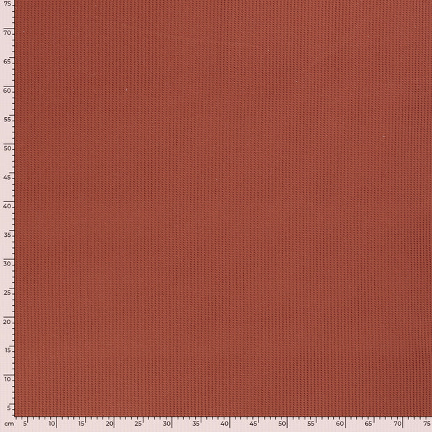 Knitted Waffle fabric Unicolour Redwood