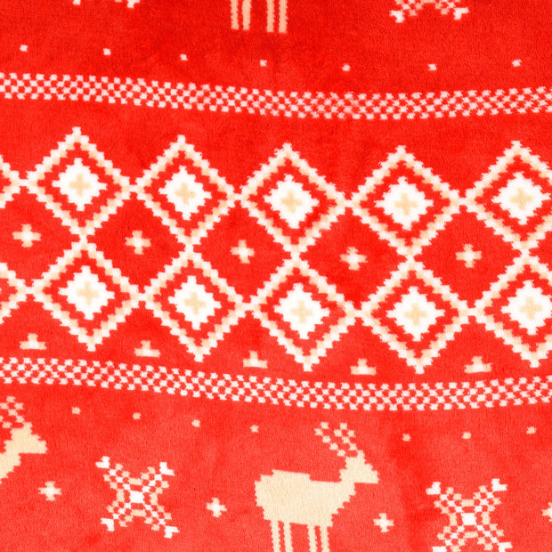 Fleece fabrik Weihnachten rot