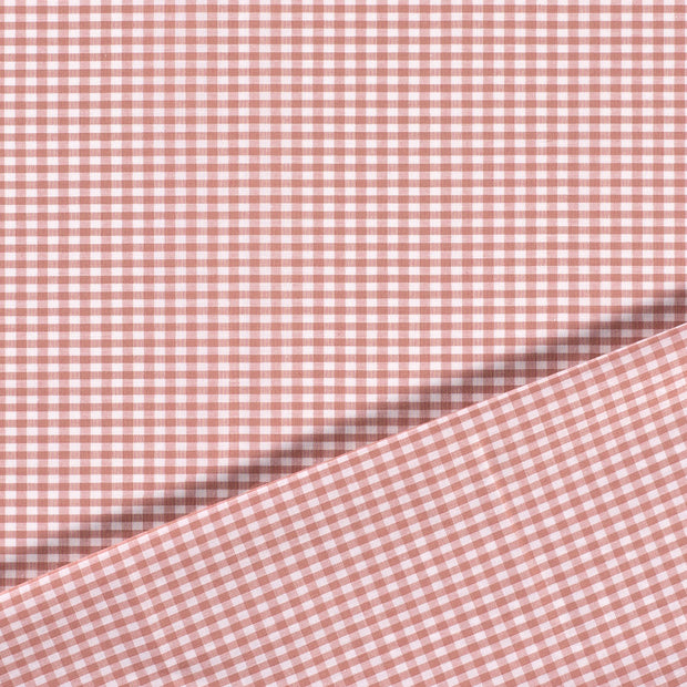 Popeline de Coton tissu Rose fil teint 