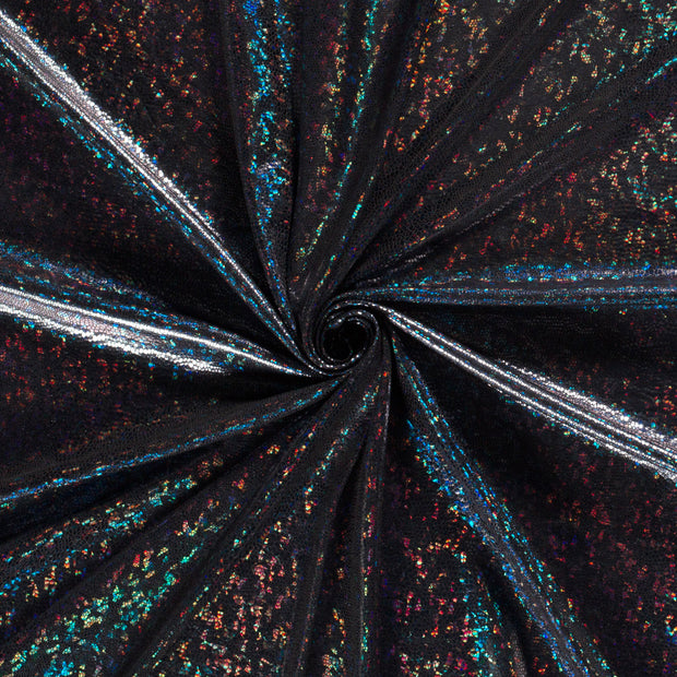 Lamé fabric Black foiled 