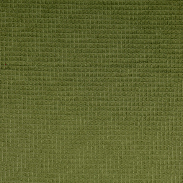 Waffelpiqué fabrik Khaki-Grün matt 