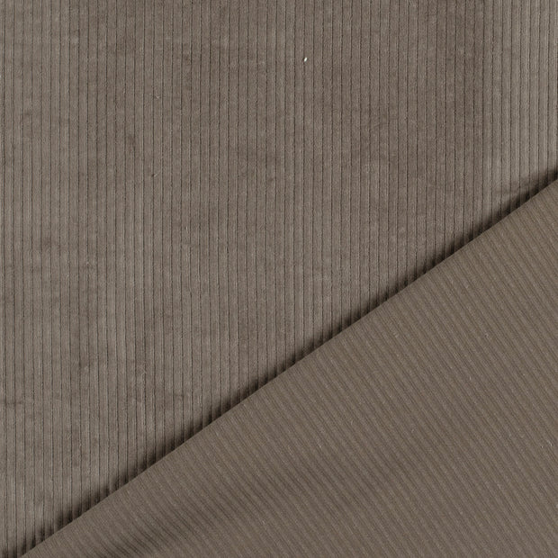 Nicky Velours Rib fabrik Taupe Grau 