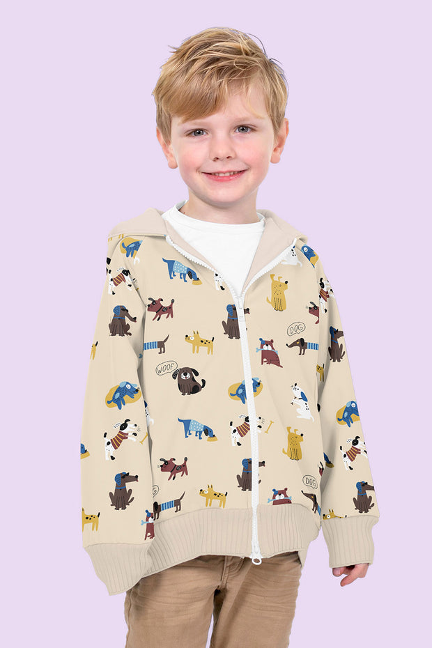 Softshell fabric Dogs Beige