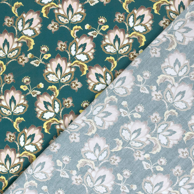 Cotton Poplin fabric Flowers digital printed 