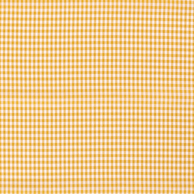 Popeline de Coton tissu Carreaux Ocre