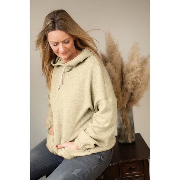Heavy Knit fabrik Melange gebürstet 