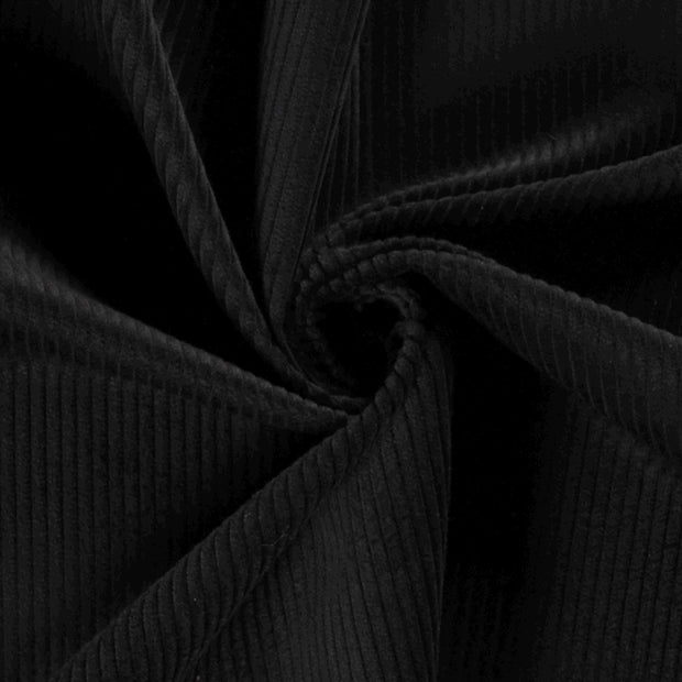 Velours Côtelé 4.5w tissu noir mat 
