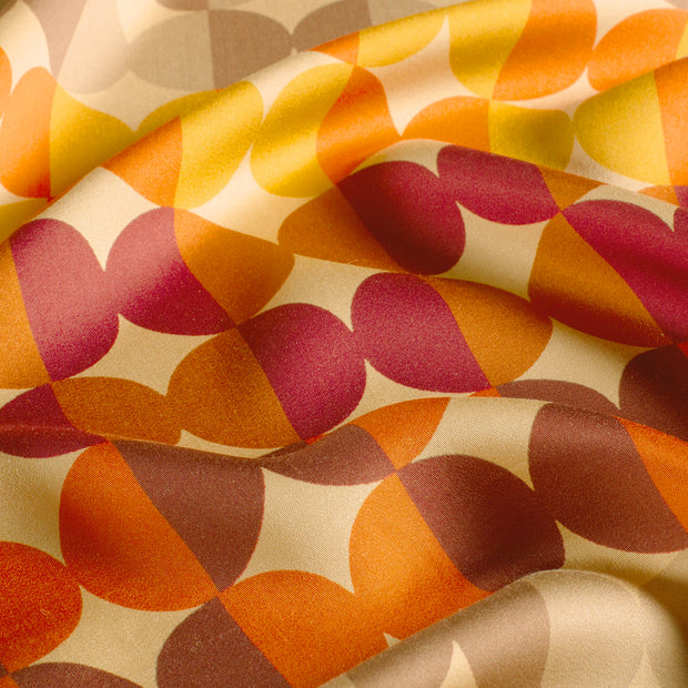Viscose Satin fabrik Geometrisch Kamel