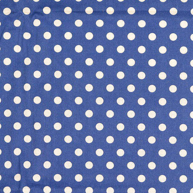 Cretonne tissu pois Bleu Marine