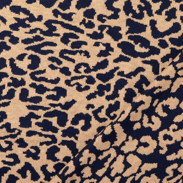Heavy Knit tissu Bleu Marine jacquard 