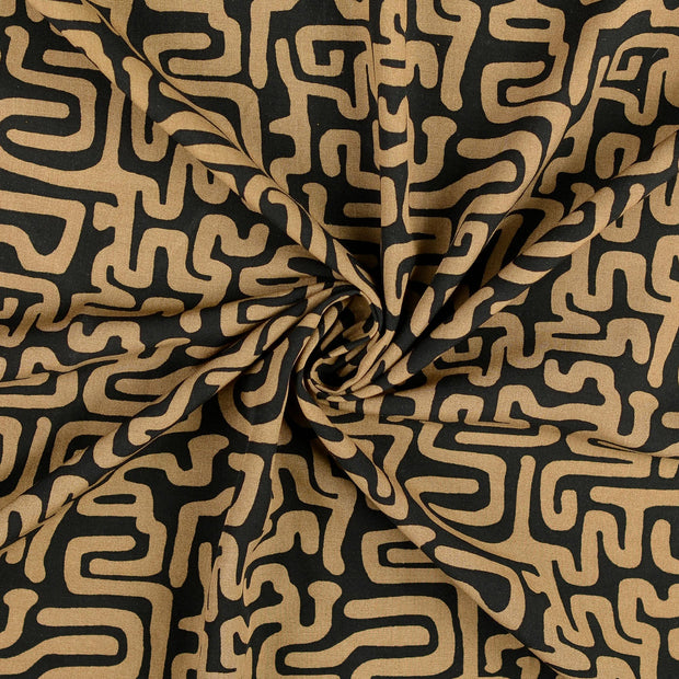 Viscose Poplin fabrik Schwarz 