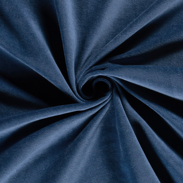 Nicky velours tissu Bleu acier doux 