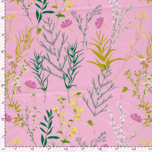 Baumwoll Webware fabrik Blumen Rosa